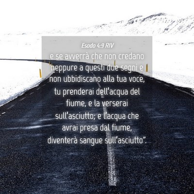 Picture 04 - Esodo 4:9 RIV - e se avverrà che non credano neppure a questi - Bible Verse Picture