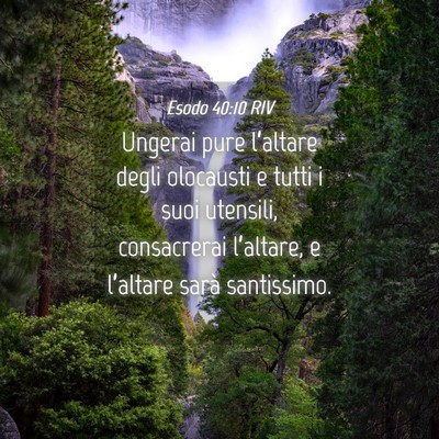 Picture 04 - Esodo 40:10 RIV - Ungerai pure l’altare degli olocausti e tutti i - Bible Verse Picture