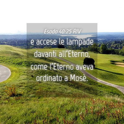 Picture 04 - Esodo 40:25 RIV - e accese le lampade davanti all’Eterno, come - Bible Verse Picture
