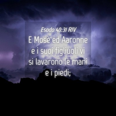 Picture 04 - Esodo 40:31 RIV - E Mosè ed Aaronne e i suoi figliuoli vi si - Bible Verse Picture