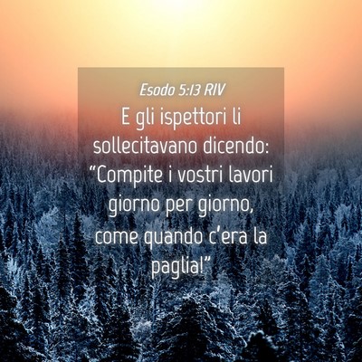 Picture 04 - Esodo 5:13 RIV - E gli ispettori li sollecitavano dicendo: - Bible Verse Picture
