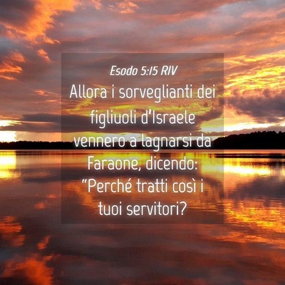 Picture 04 - Esodo 5:15 RIV - Allora i sorveglianti dei figliuoli d’Israele - Bible Verse Picture