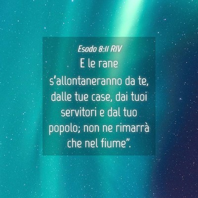 Picture 04 - Esodo 8:11 RIV - E le rane s’allontaneranno da te, dalle tue - Bible Verse Picture