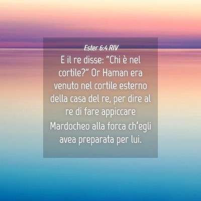 Picture 04 - Ester 6:4 RIV - E il re disse: “Chi è nel cortile?” Or Haman - Bible Verse Picture