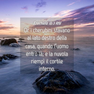 Picture 04 - Ezechiele 10:3 RIV - Or i cherubini stavano al lato destro della casa, - Bible Verse Picture