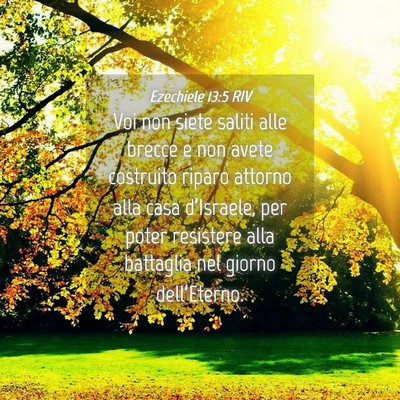 Picture 04 - Ezechiele 13:5 RIV - Voi non siete saliti alle brecce e non avete - Bible Verse Picture