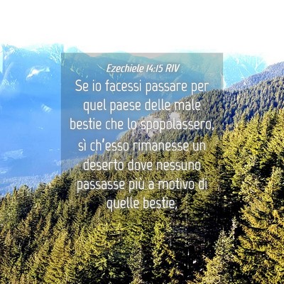 Picture 04 - Ezechiele 14:15 RIV - Se io facessi passare per quel paese delle male - Bible Verse Picture