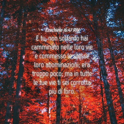 Picture 04 - Ezechiele 16:47 RIV - E tu, non soltanto hai camminato nelle loro vie e - Bible Verse Picture