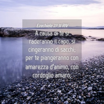 Picture 04 - Ezechiele 27:31 RIV - A causa di te si raderanno il capo, si cingeranno - Bible Verse Picture