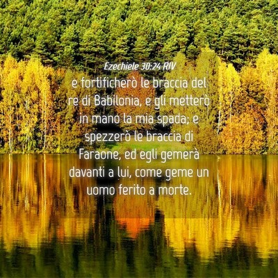 Picture 04 - Ezechiele 30:24 RIV - e fortificherò le braccia del re di Babilonia, e - Bible Verse Picture