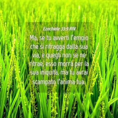 Picture 04 - Ezechiele 33:9 RIV - Ma, se tu avverti l’empio che si ritragga dalla - Bible Verse Picture