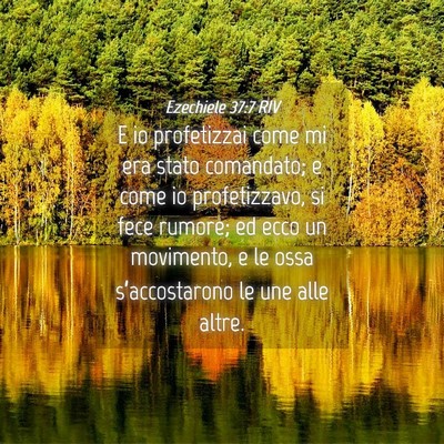 Picture 04 - Ezechiele 37:7 RIV - E io profetizzai come mi era stato comandato; e - Bible Verse Picture
