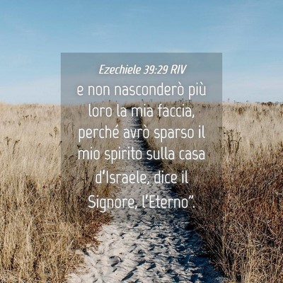 Picture 04 - Ezechiele 39:29 RIV - e non nasconderò più loro la mia faccia, - Bible Verse Picture