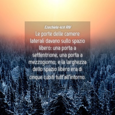 Picture 04 - Ezechiele 41:11 RIV - Le porte delle camere laterali davano sullo - Bible Verse Picture