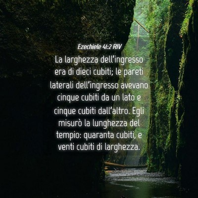Picture 04 - Ezechiele 41:2 RIV - La larghezza dell’ingresso era di dieci cubiti; - Bible Verse Picture