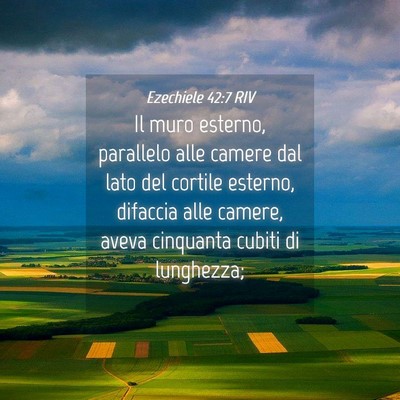 Picture 04 - Ezechiele 42:7 RIV - Il muro esterno, parallelo alle camere dal lato - Bible Verse Picture