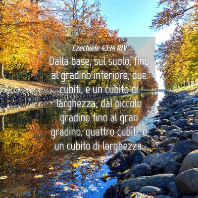 Picture 04 - Ezechiele 43:14 RIV - Dalla base, sul suolo, fino al gradino inferiore, - Bible Verse Picture