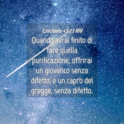 Picture 04 - Ezechiele 43:23 RIV - Quando avrai finito di fare quella purificazione, - Bible Verse Picture