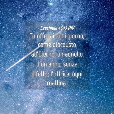 Picture 04 - Ezechiele 46:13 RIV - Tu offrirai ogni giorno, come olocausto - Bible Verse Picture
