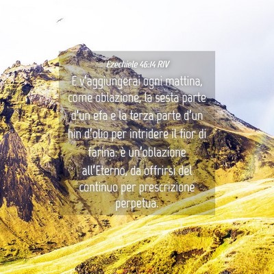 Picture 04 - Ezechiele 46:14 RIV - E v’aggiungerai ogni mattina, come oblazione, - Bible Verse Picture