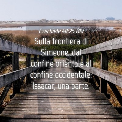 Picture 04 - Ezechiele 48:25 RIV - Sulla frontiera di Simeone, dal confine orientale - Bible Verse Picture