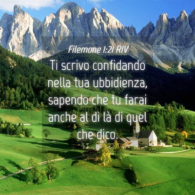 Picture 04 - Filemone 1:21 RIV - Ti scrivo confidando nella tua ubbidienza, - Bible Verse Picture