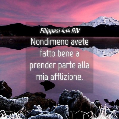 Picture 04 - Filippesi 4:14 RIV - Nondimeno avete fatto bene a prender parte alla - Bible Verse Picture