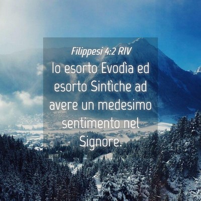 Picture 04 - Filippesi 4:2 RIV - Io esorto Evodìa ed esorto Sintìche ad avere un - Bible Verse Picture