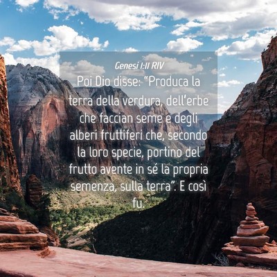 Picture 04 - Genesi 1:11 RIV - Poi Dio disse: “Produca la terra della verdura, - Bible Verse Picture
