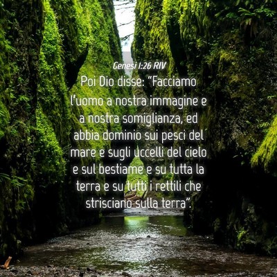 Picture 04 - Genesi 1:26 RIV - Poi Dio disse: “Facciamo l’uomo a nostra - Bible Verse Picture