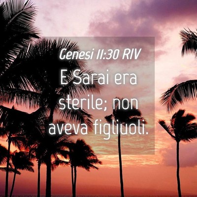 Picture 04 - Genesi 11:30 RIV - E Sarai era sterile; non aveva - Bible Verse Picture