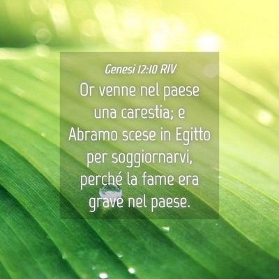 Picture 04 - Genesi 12:10 RIV - Or venne nel paese una carestia; e Abramo scese - Bible Verse Picture