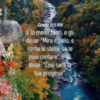 Picture 04 - Genesi 15:5 RIV - E lo menò fuori, e gli disse: “Mira il cielo, - Bible Verse Picture
