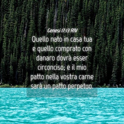 Picture 04 - Genesi 17:13 RIV - Quello nato in casa tua e quello comprato con - Bible Verse Picture