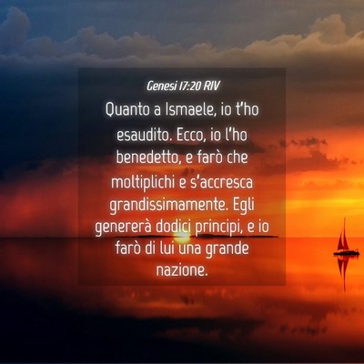 Picture 04 - Genesi 17:20 RIV - Quanto a Ismaele, io t’ho esaudito. Ecco, io - Bible Verse Picture