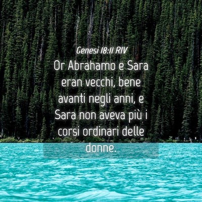 Picture 04 - Genesi 18:11 RIV - Or Abrahamo e Sara eran vecchi, bene avanti negli - Bible Verse Picture