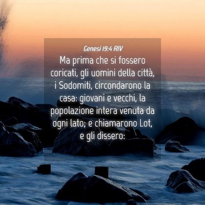 Picture 04 - Genesi 19:4 RIV - Ma prima che si fossero coricati, gli uomini - Bible Verse Picture