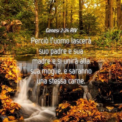 Picture 04 - Genesi 2:24 RIV - Perciò l’uomo lascerà suo padre e sua madre e - Bible Verse Picture