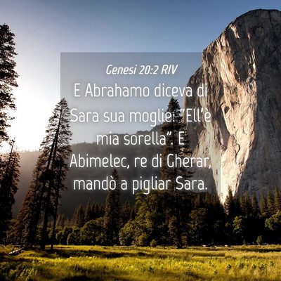 Picture 04 - Genesi 20:2 RIV - E Abrahamo diceva di Sara sua moglie: “Ell’è - Bible Verse Picture