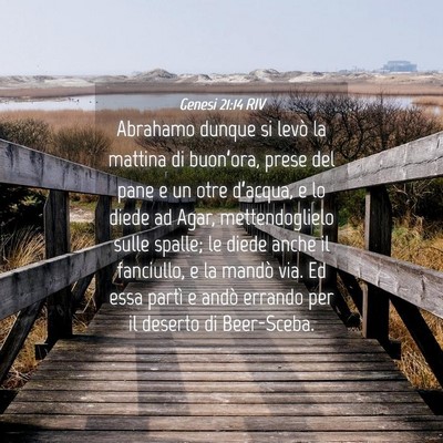 Picture 04 - Genesi 21:14 RIV - Abrahamo dunque si levò la mattina di - Bible Verse Picture
