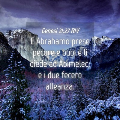 Picture 04 - Genesi 21:27 RIV - E Abrahamo prese pecore e buoi e li diede ad - Bible Verse Picture