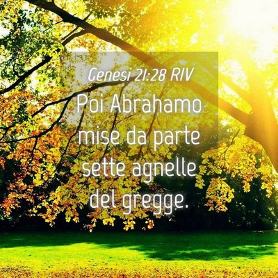 Picture 04 - Genesi 21:28 RIV - Poi Abrahamo mise da parte sette agnelle del - Bible Verse Picture