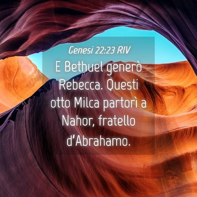 Picture 04 - Genesi 22:23 RIV - E Bethuel generò Rebecca. Questi otto Milca - Bible Verse Picture