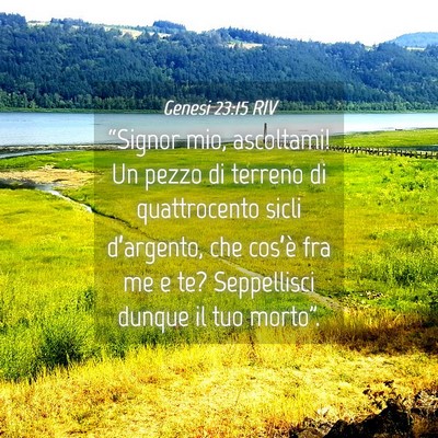Picture 04 - Genesi 23:15 RIV - “Signor mio, ascoltami! Un pezzo di terreno di - Bible Verse Picture