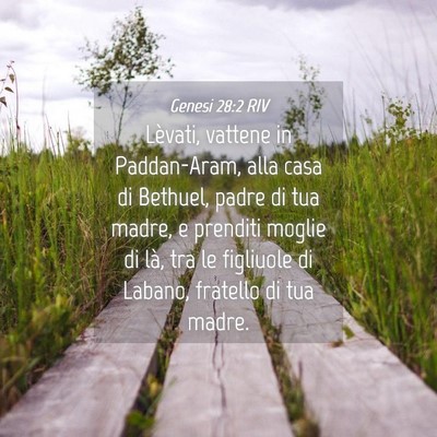 Picture 04 - Genesi 28:2 RIV - Lèvati, vattene in Paddan-Aram, alla casa di - Bible Verse Picture