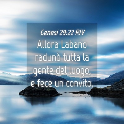 Picture 04 - Genesi 29:22 RIV - Allora Labano radunò tutta la gente del luogo, e - Bible Verse Picture