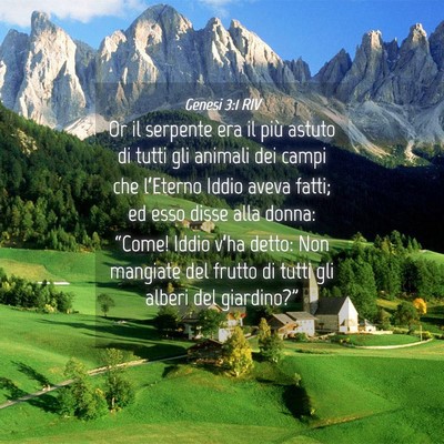 Picture 04 - Genesi 3:1 RIV - Or il serpente era il più astuto di tutti gli - Bible Verse Picture