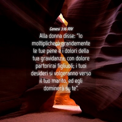 Picture 04 - Genesi 3:16 RIV - Alla donna disse: “Io moltiplicherò - Bible Verse Picture