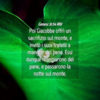Picture 04 - Genesi 31:54 RIV - Poi Giacobbe offrì un sacrifizio sul monte, e - Bible Verse Picture
