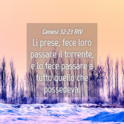 Picture 04 - Genesi 32:23 RIV - Li prese, fece loro passare il torrente, e lo - Bible Verse Picture